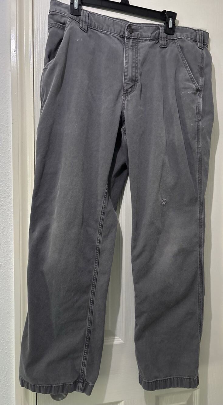 Carhartt Men’s Gray Washed Work pants Size 36 X 32 Straight Leg Relaxed Fit